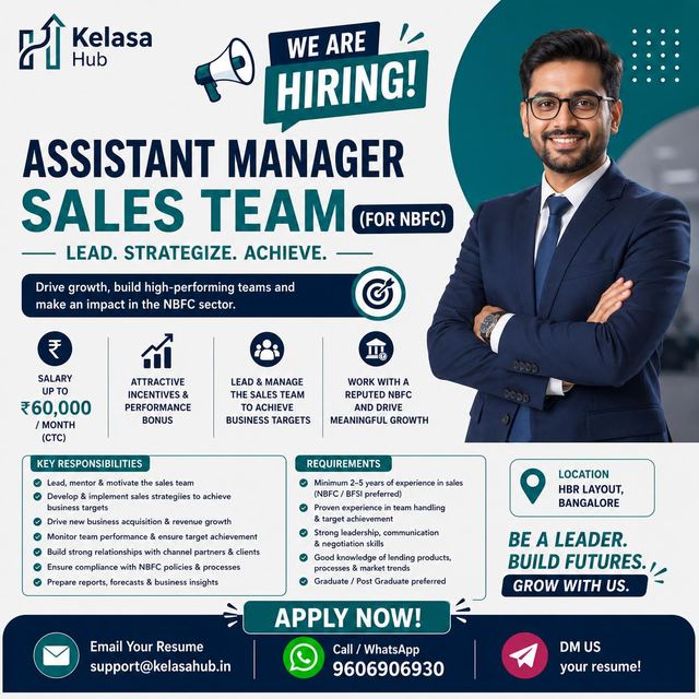 Assistant Manager - Sales Team (For NBFC)